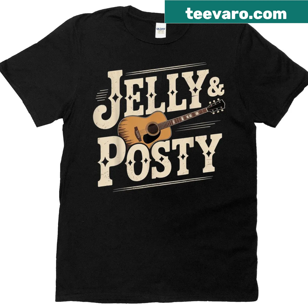 Country Music Tour T-shirt featuring musical typography — on a men's t-shirt