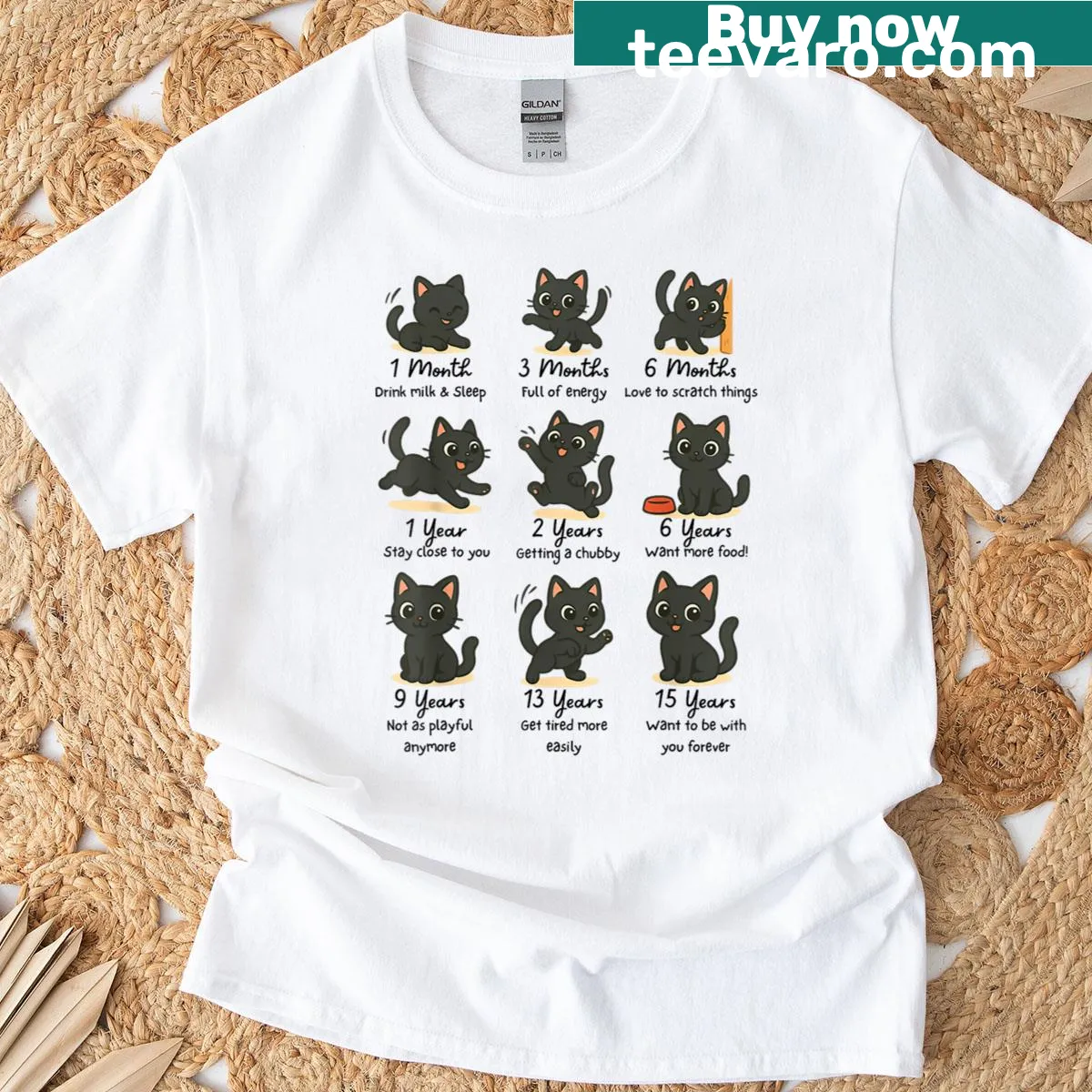 T-shirt featuring a cute kitten design celebrating cat growth memes — on a men's t-shirt