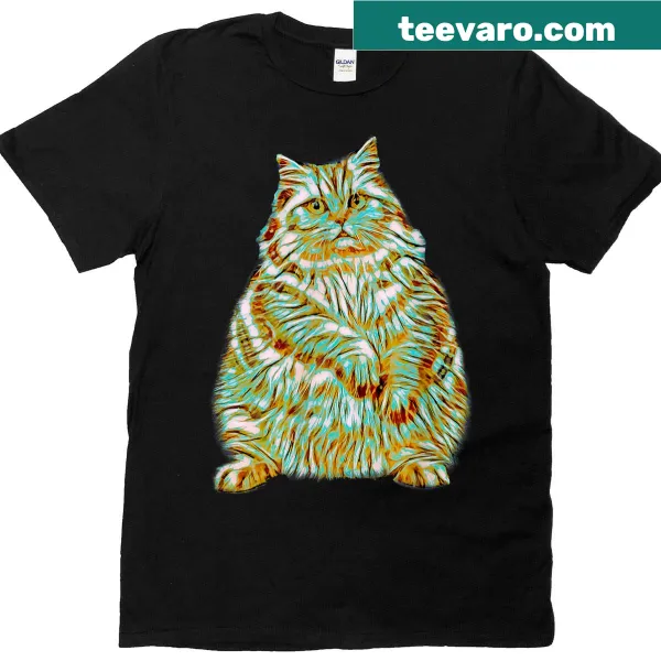 Funny T-shirt featuring a cute chonk cat graphic