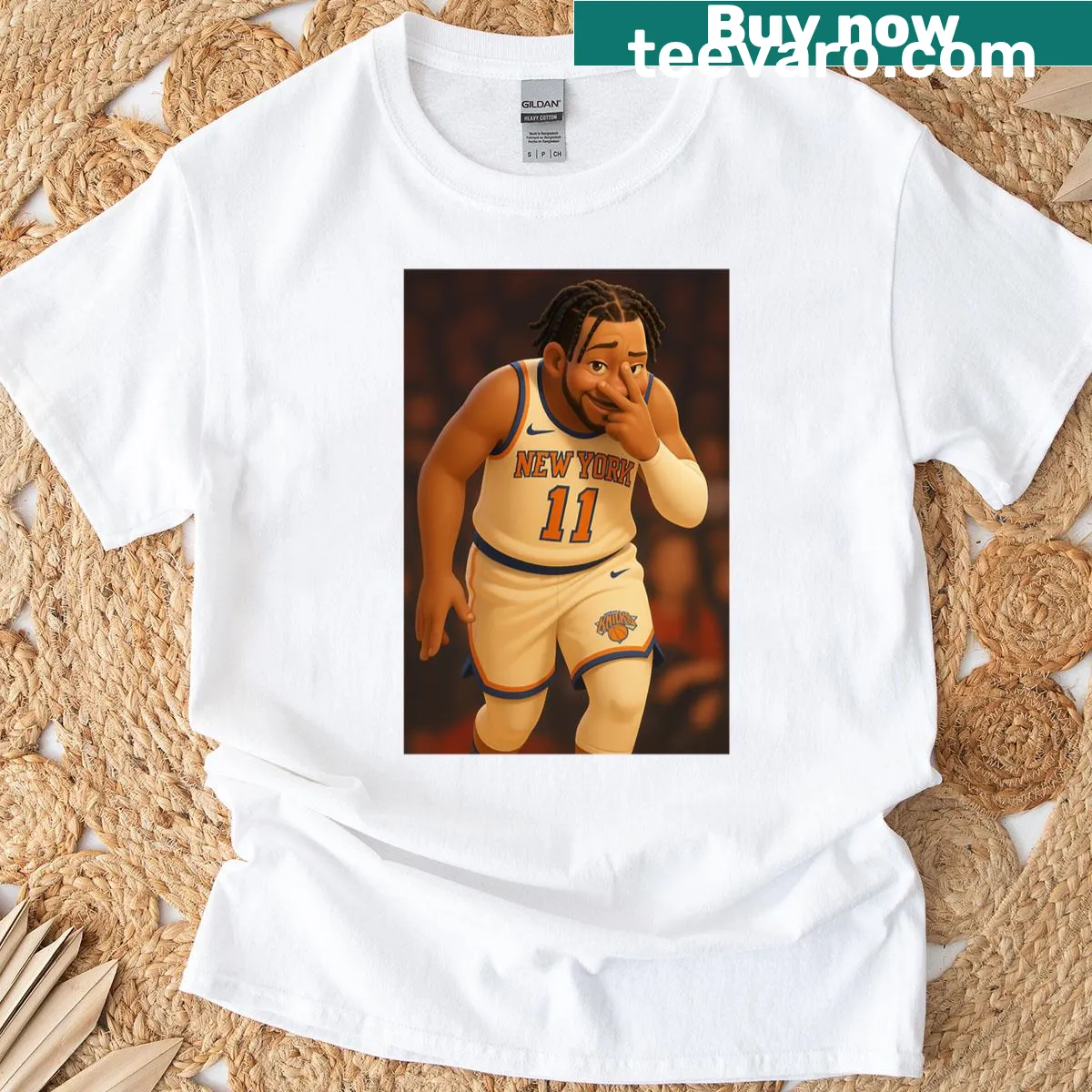 Brunson Knicks oversized T-shirt with vintage design — on a men's t-shirt