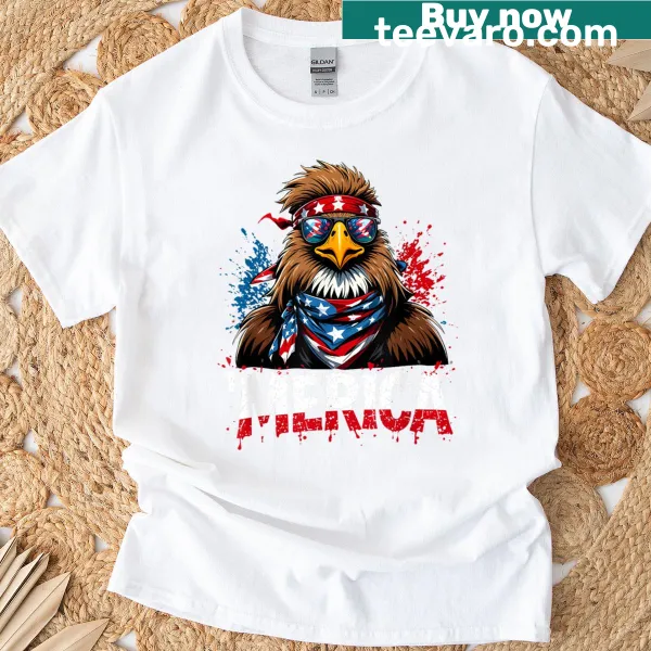 Sasquatch graphic t-shirt with American flag and fireworks