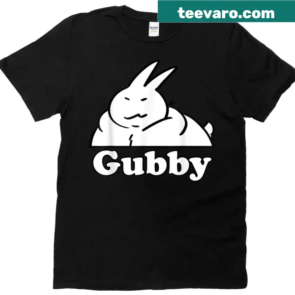 Cute cartoon rabbit Gubby on a humorous kids T-shirt