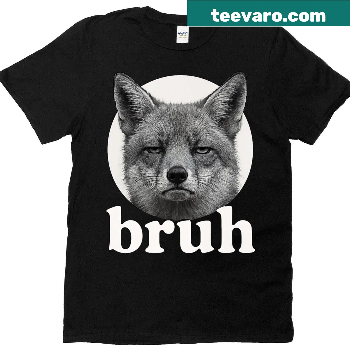 Humorous fox meme t-shirt with a fun saying — on a men's t-shirt
