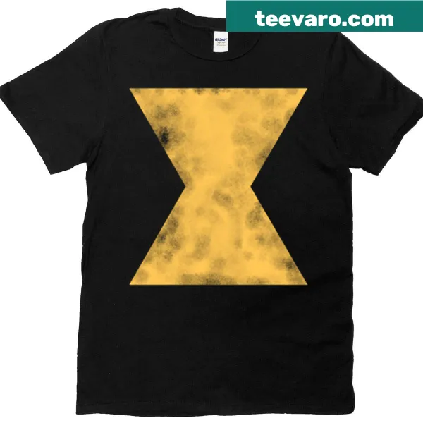 T-shirt featuring an illustrated gold hourglass design