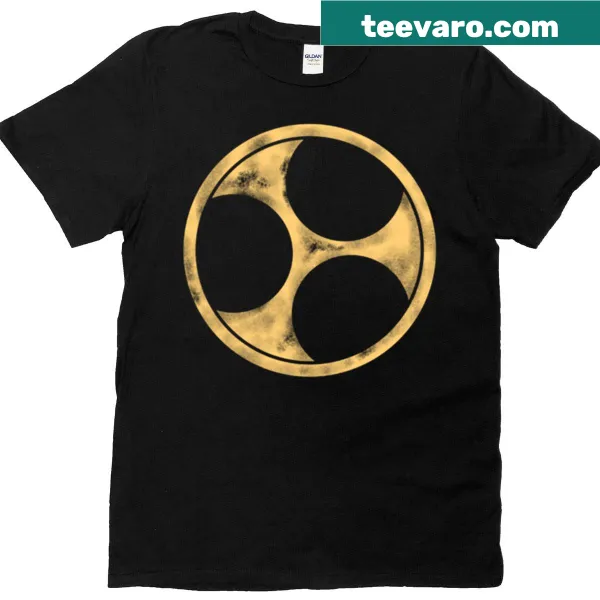 T-shirt featuring a minimalist gold shield design