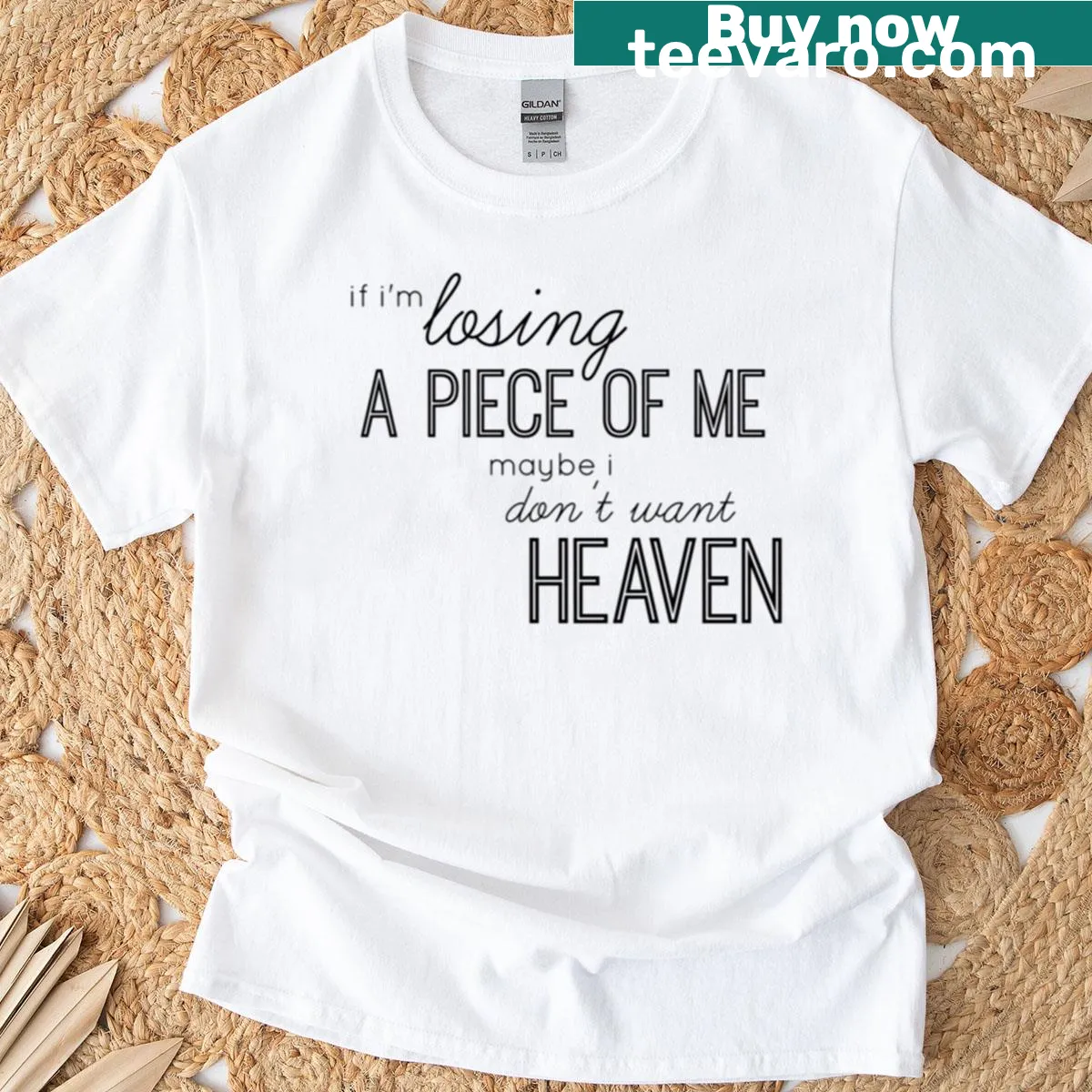 Heaven lyrics graphic t-shirt featuring Troye Sivan's song — on a men's t-shirt