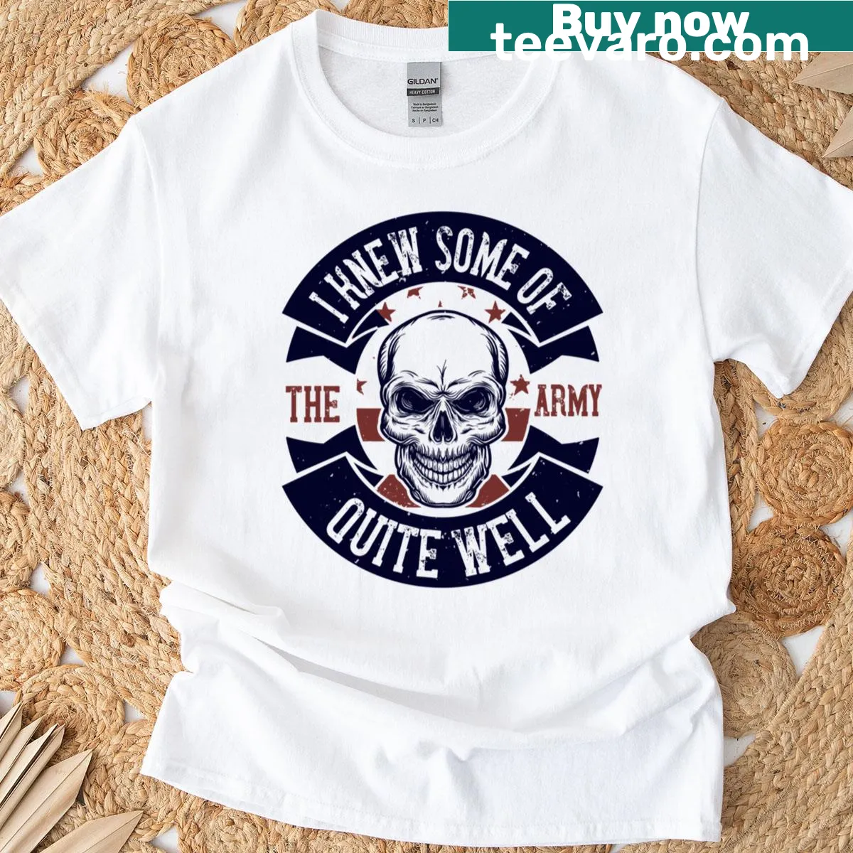 Simple t-shirt with a phrase about military connections — on a men's t-shirt