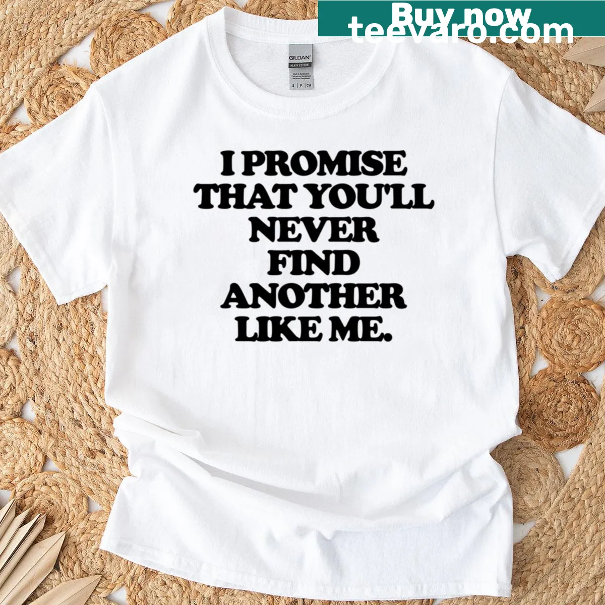 Emotive t-shirt with a heartfelt promise of uniqueness — on a men's t-shirt