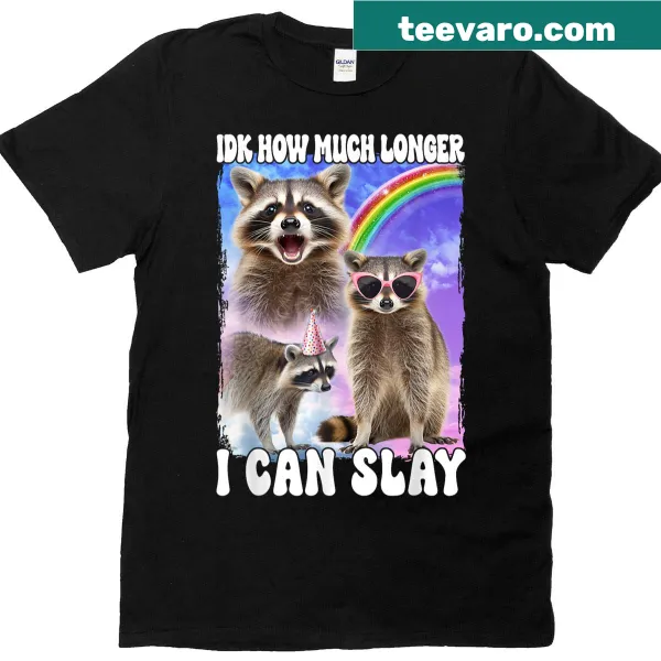 Funny T-shirt with raccoon graphic and humorous quote