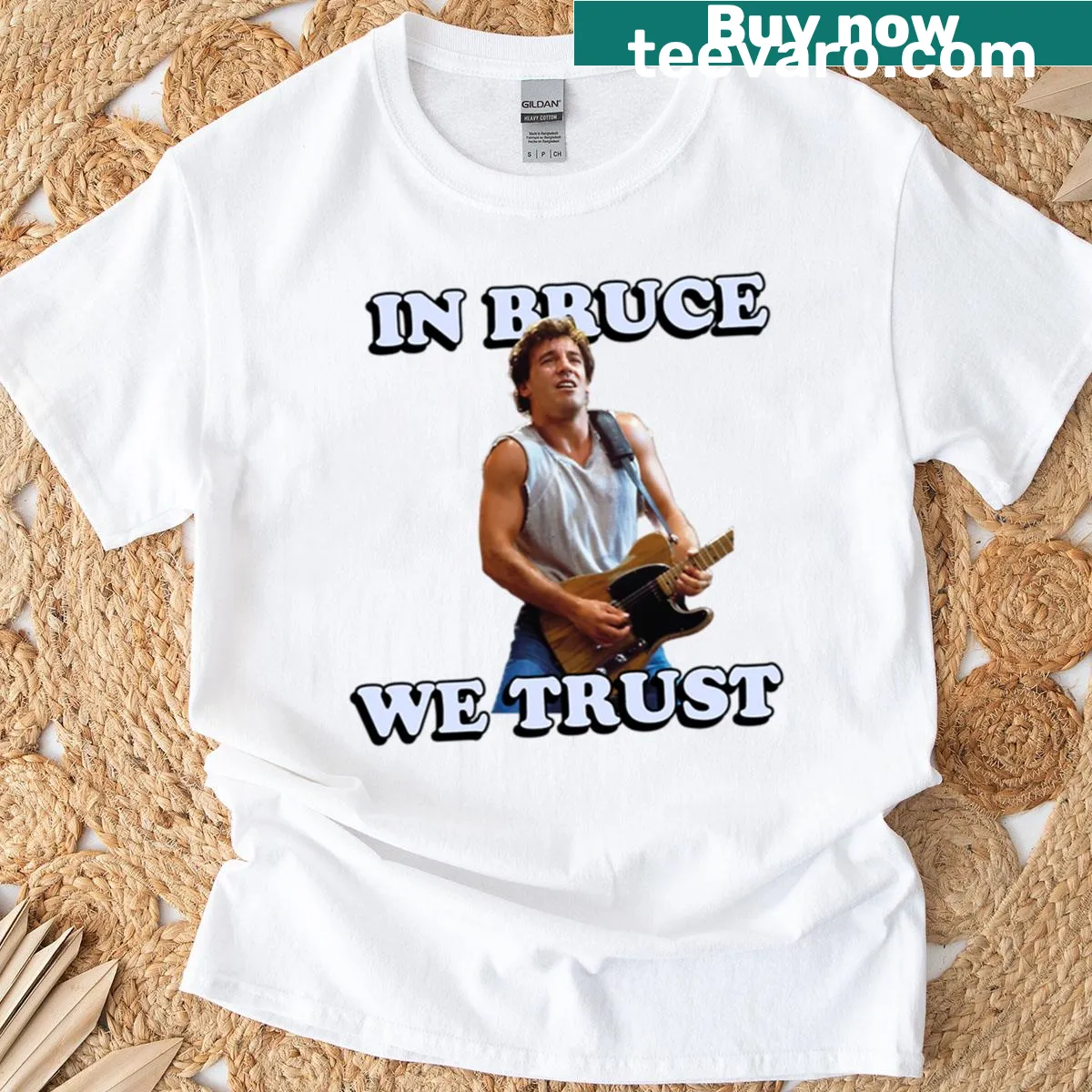 T-shirt with heartfelt phrase expressing trust in Bruce Springsteen — on a men's t-shirt