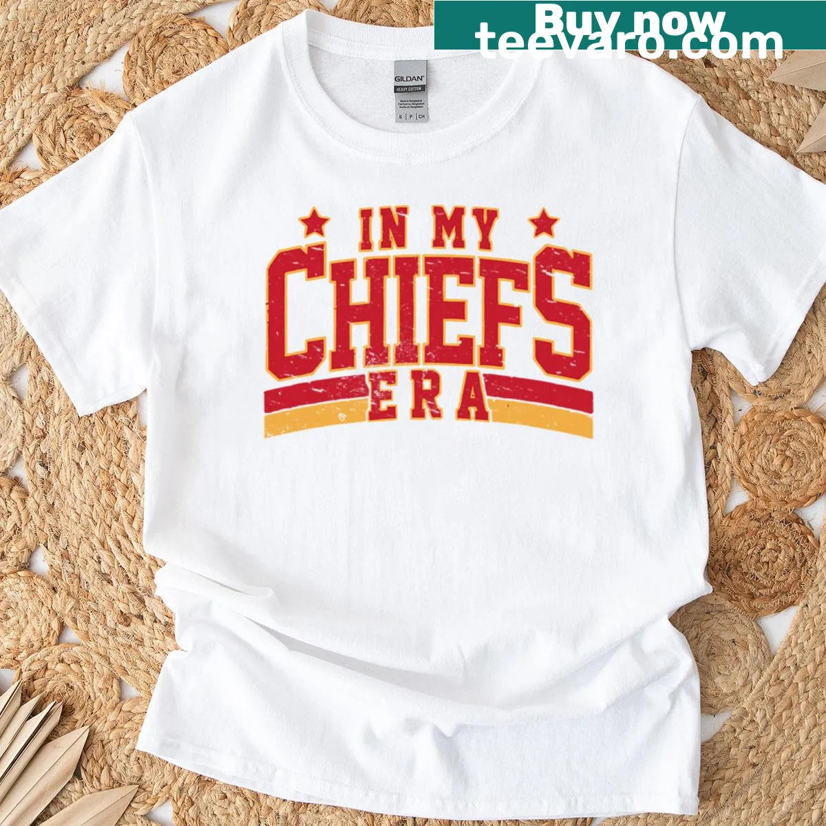 Nostalgic Chiefs t-shirt with a playful phrase about football — on a men's t-shirt