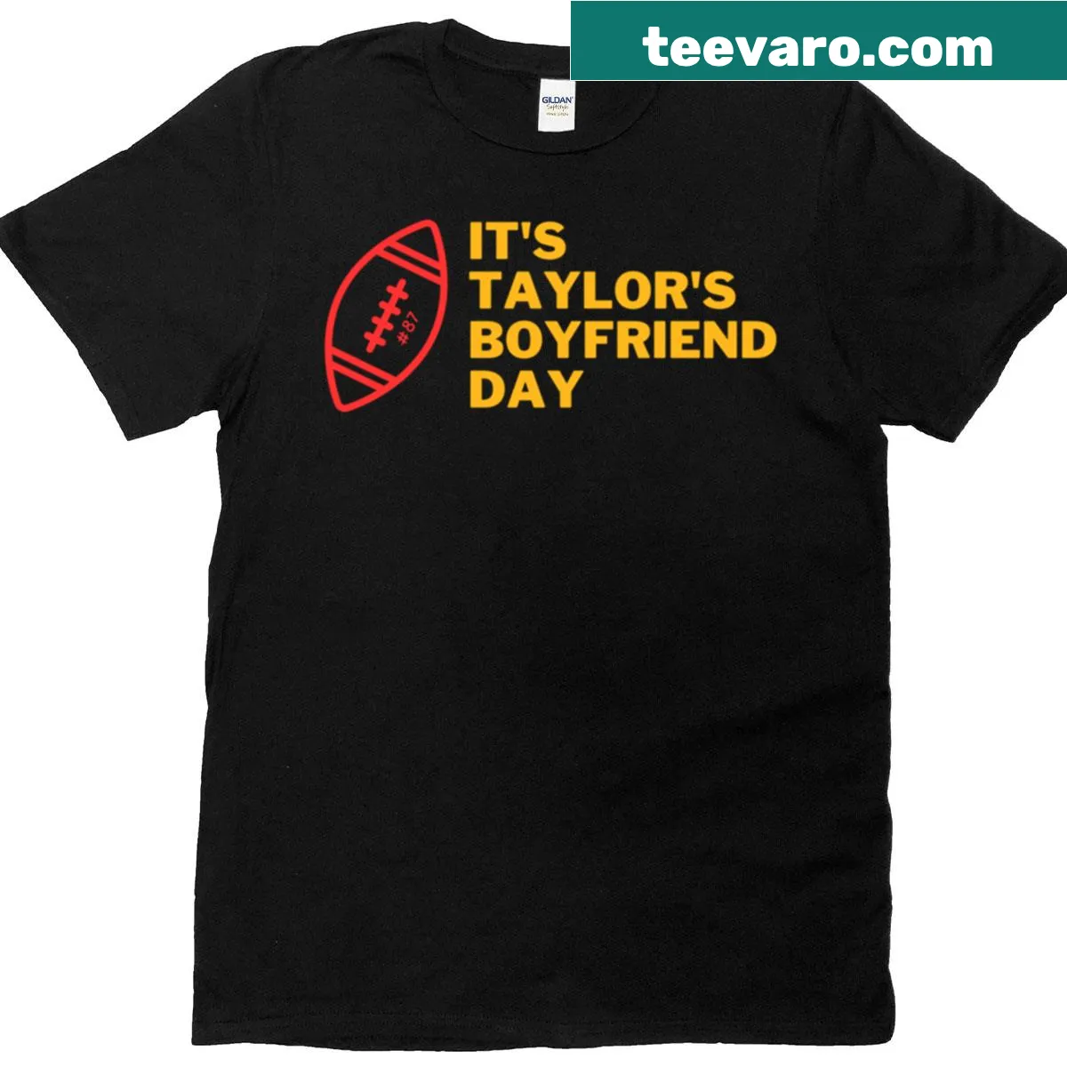 T-shirt with playful text celebrating Taylor Swift's boyfriend — on a men's t-shirt