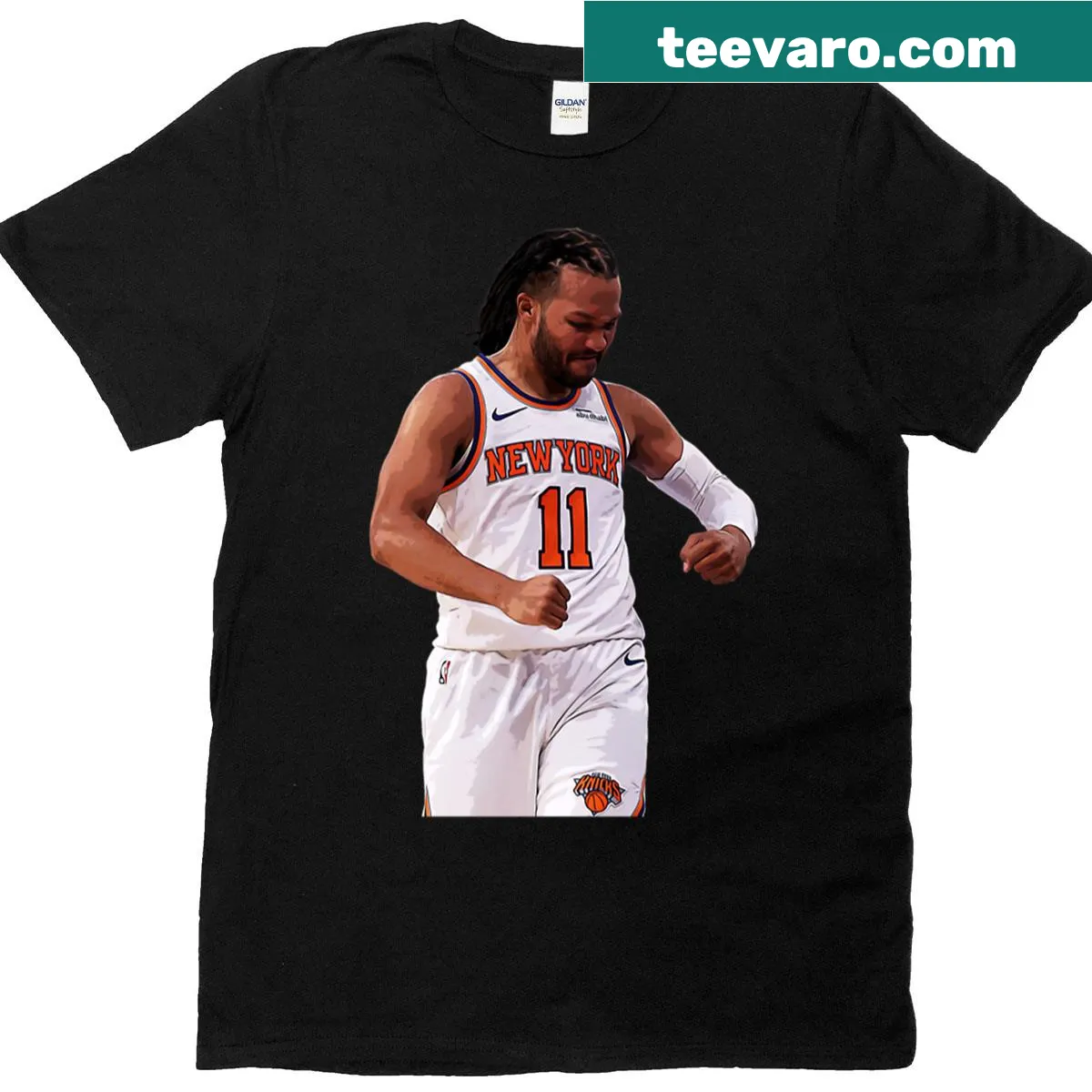 Jalen Brunson Knicks T-shirt with bold graphic — on a men's t-shirt