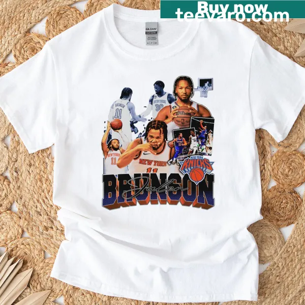 Vintage-style T-shirt celebrating Jalen Brunson, perfect for basketball fans.