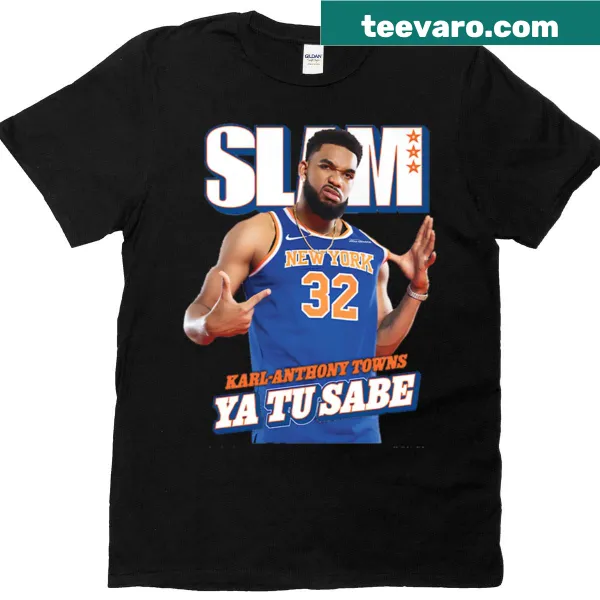 Illustrated t-shirt featuring Karl-Anthony Towns slam design