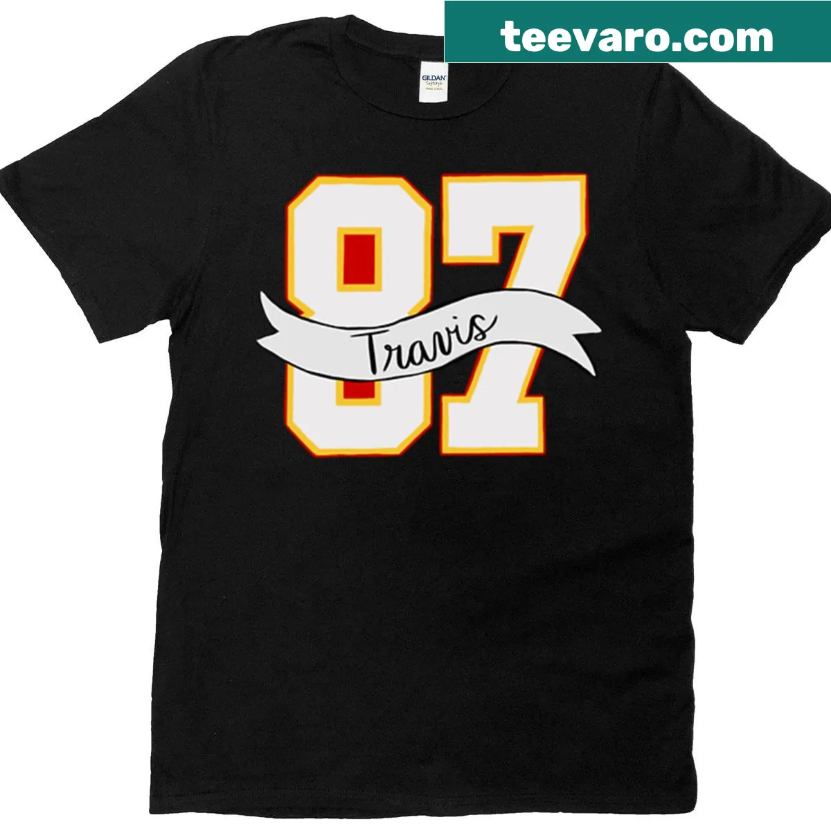 Kelce 87 T-shirt featuring a bold graphic of the player's name and number — on a men's t-shirt