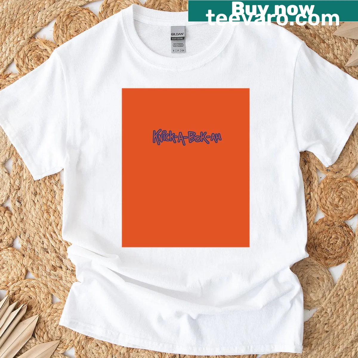 Humorous typography design on a T-shirt with the phrase 'Knick-a-bok-ah' — on a men's t-shirt