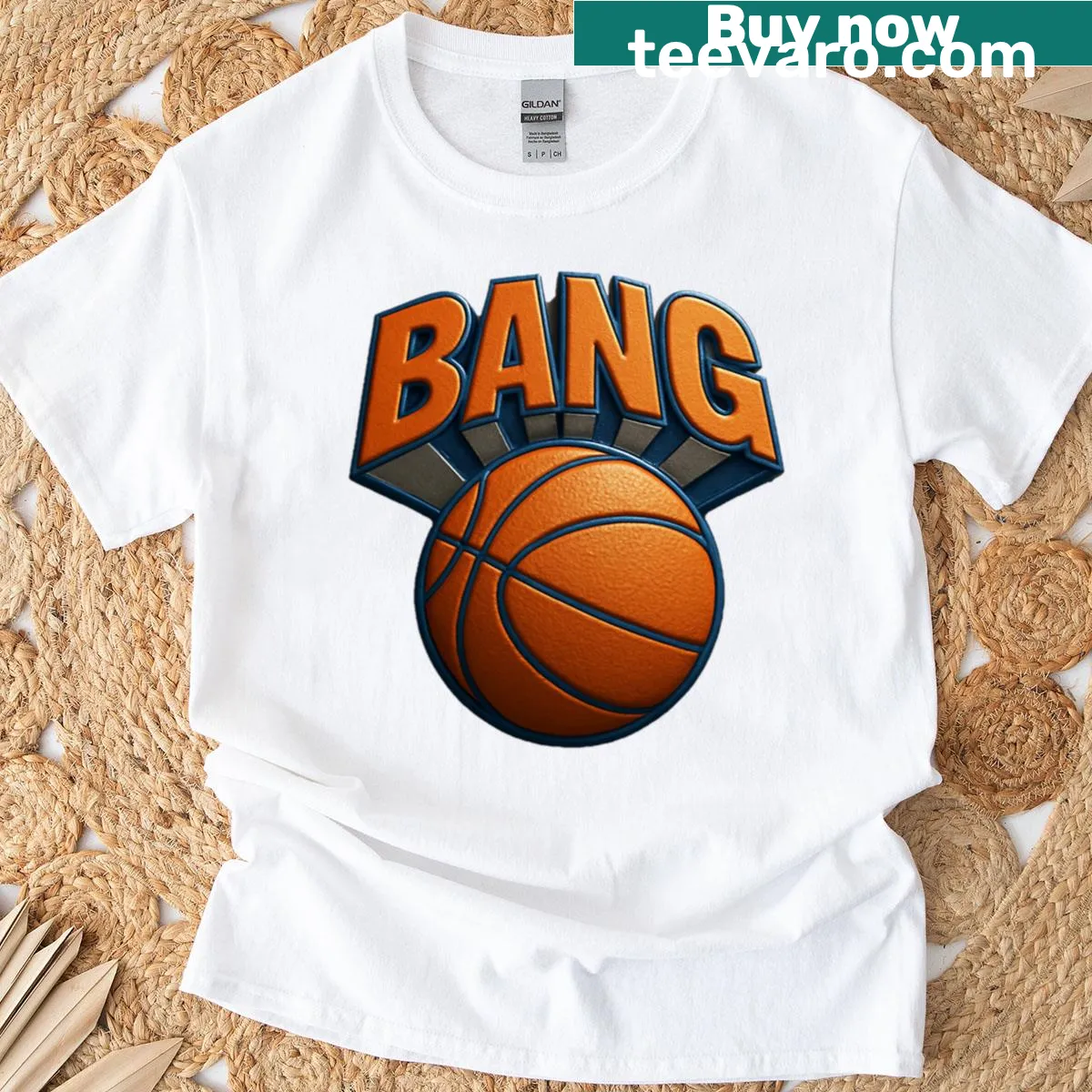 Dynamic Knicks Bang T-shirt for basketball fans — on a men's t-shirt