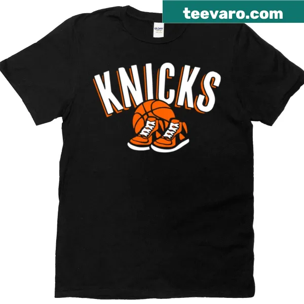 Illustrative Knicks T-shirt with logo and sneakers