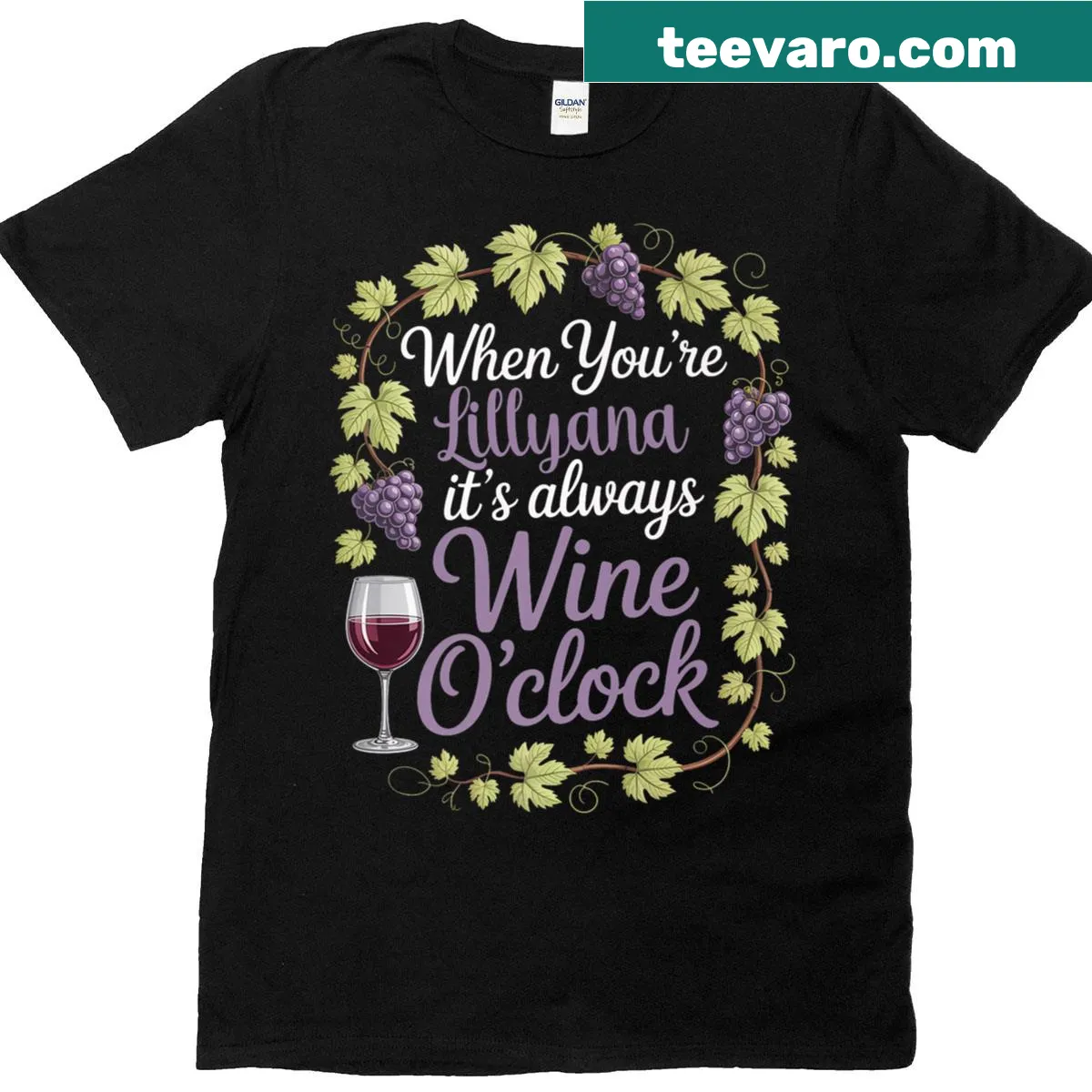 Customizable T-shirt with hand-lettered name Lillyana — on a men's t-shirt