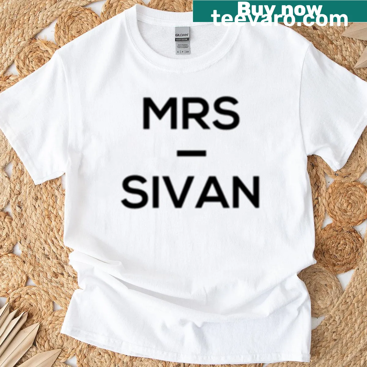 Typography T-shirt featuring 'Mrs Sivan' text for Troye Sivan fans. — on a men's t-shirt