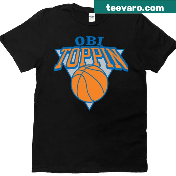 Graphic tee featuring Obi Toppin and New York Knicks logo