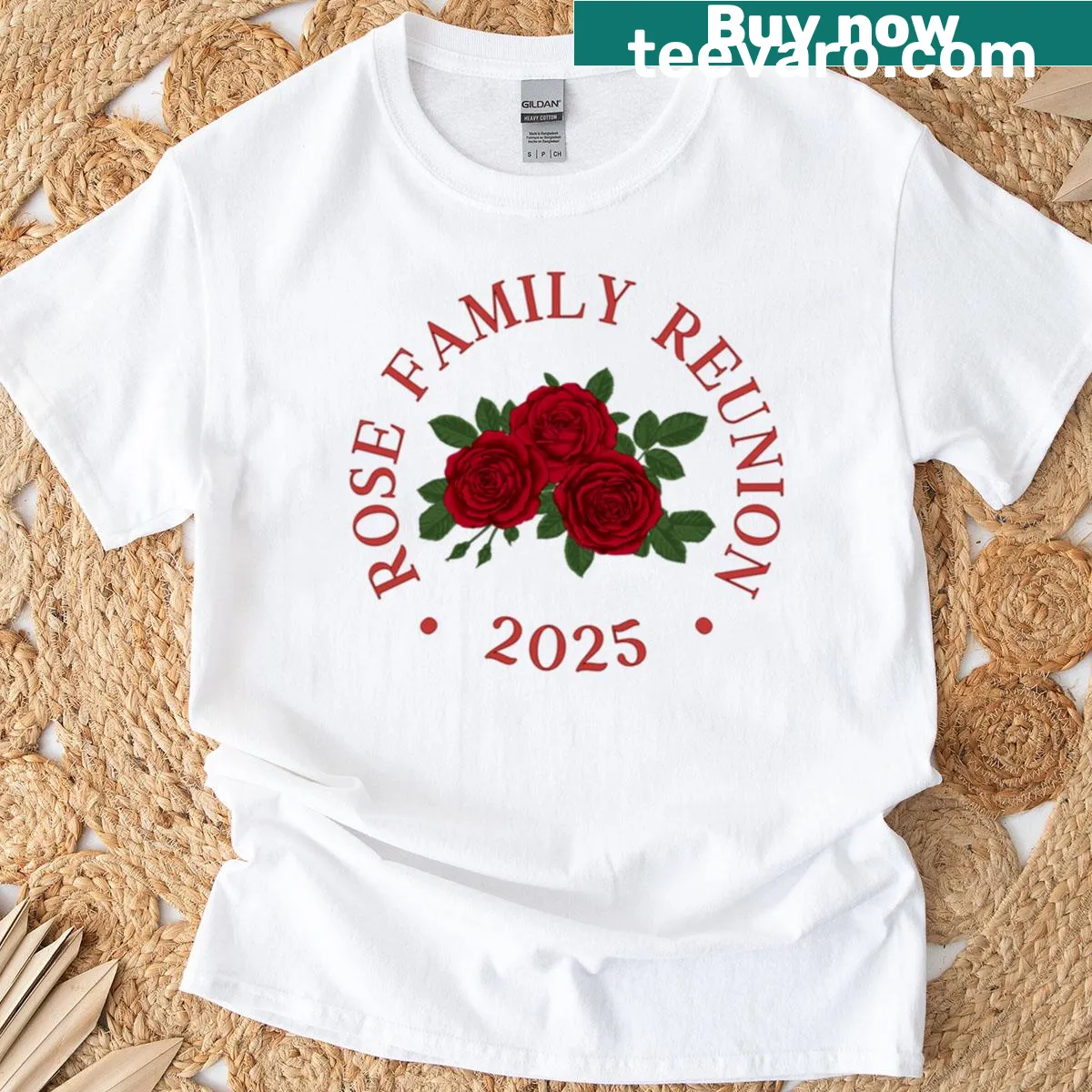 T-shirt celebrating family reunions with a warm graphic design — on a men's t-shirt