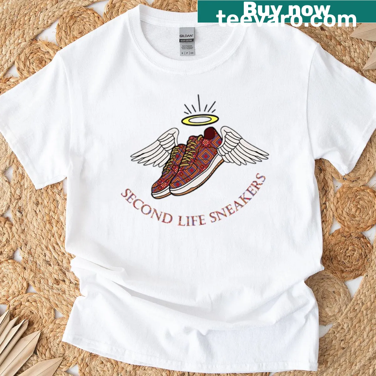 Funny graphic T-shirt about sneaker culture and collecting. — on a men's t-shirt