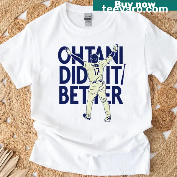 T-shirt featuring a graphic of Shohei Ohtani's iconic bat flip.