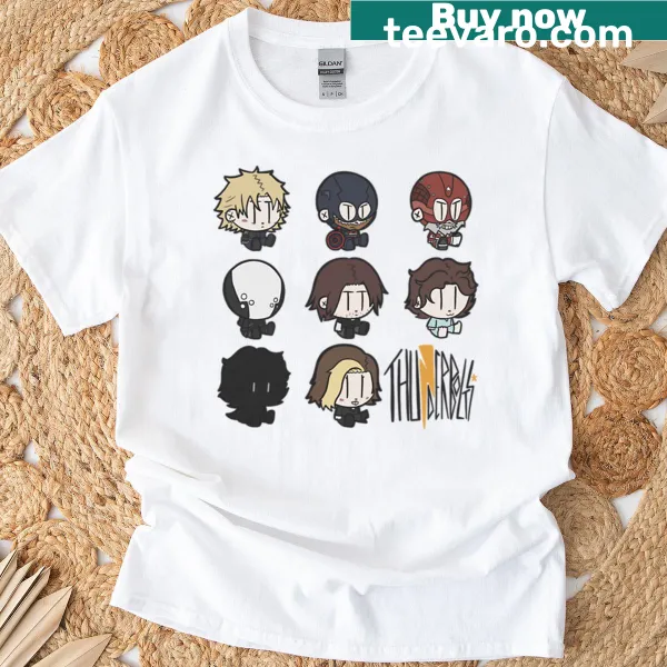 Smol Thunderbolts T-shirt featuring cute superhero design