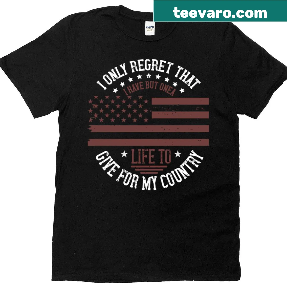 Oversized T-shirt featuring a soldier's patriotic quote — on a men's t-shirt