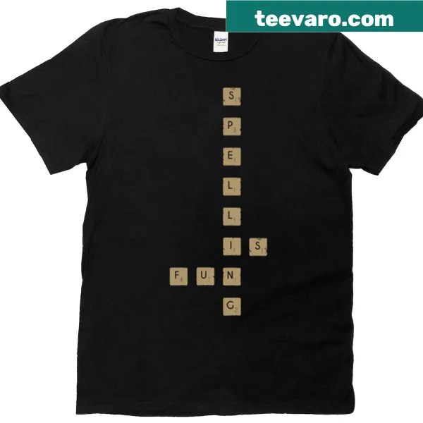 Playful typography t-shirt celebrating the fun of spelling