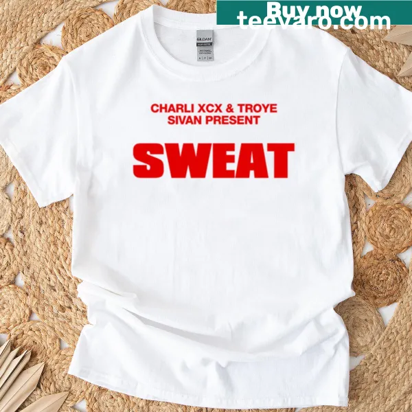T-shirt celebrating the Sweat Tour with bold design