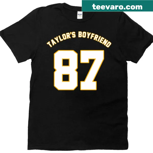T-shirt celebrating Travis Kelce 87 with bold design.