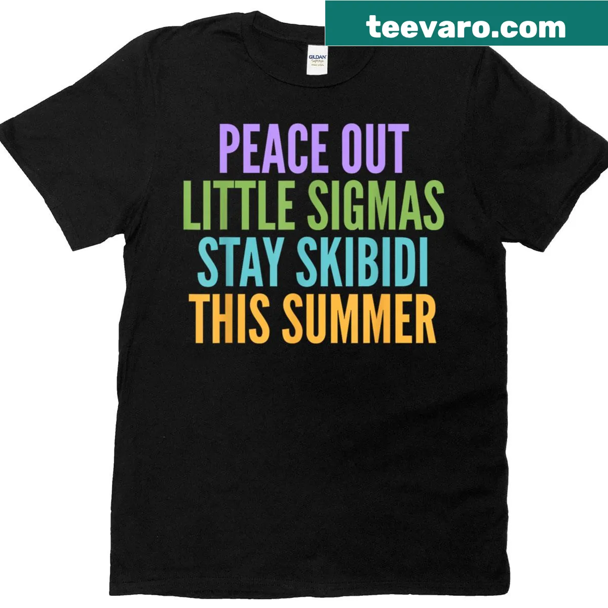 Teacher T-shirt with 'Peace Out Little Sigmas' text for last day of school — on a men's t-shirt