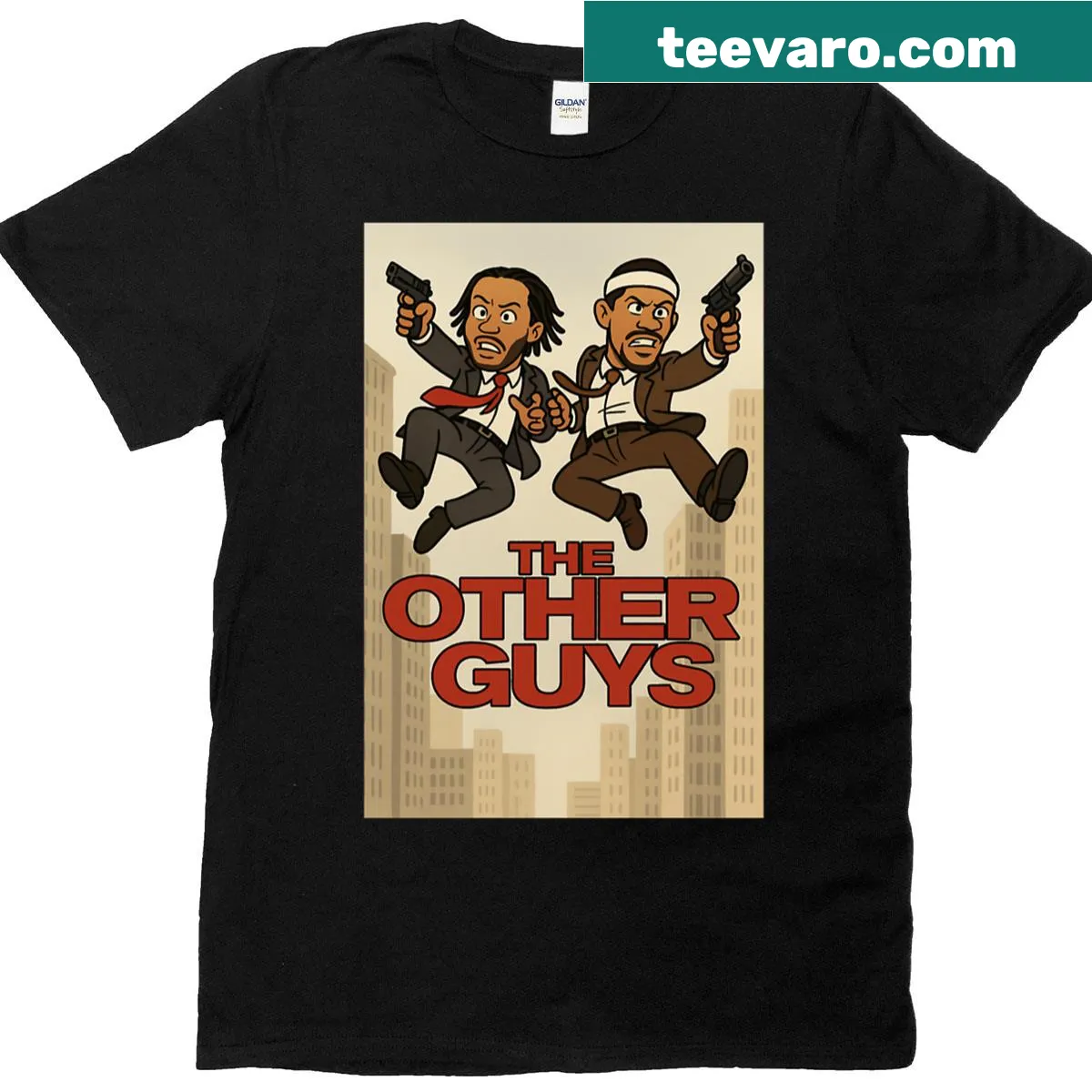 Playful cartoon design featuring the Knicks — on a men's t-shirt