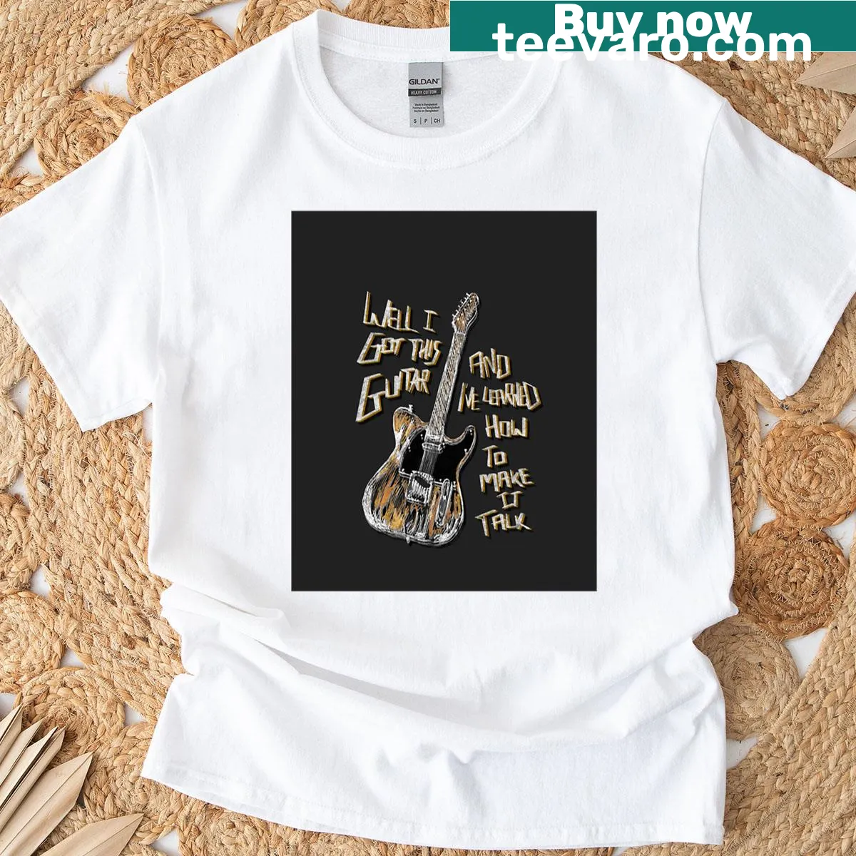 Bruce Springsteen Thunder Road graphic t-shirt with dynamic illustrations — on a men's t-shirt