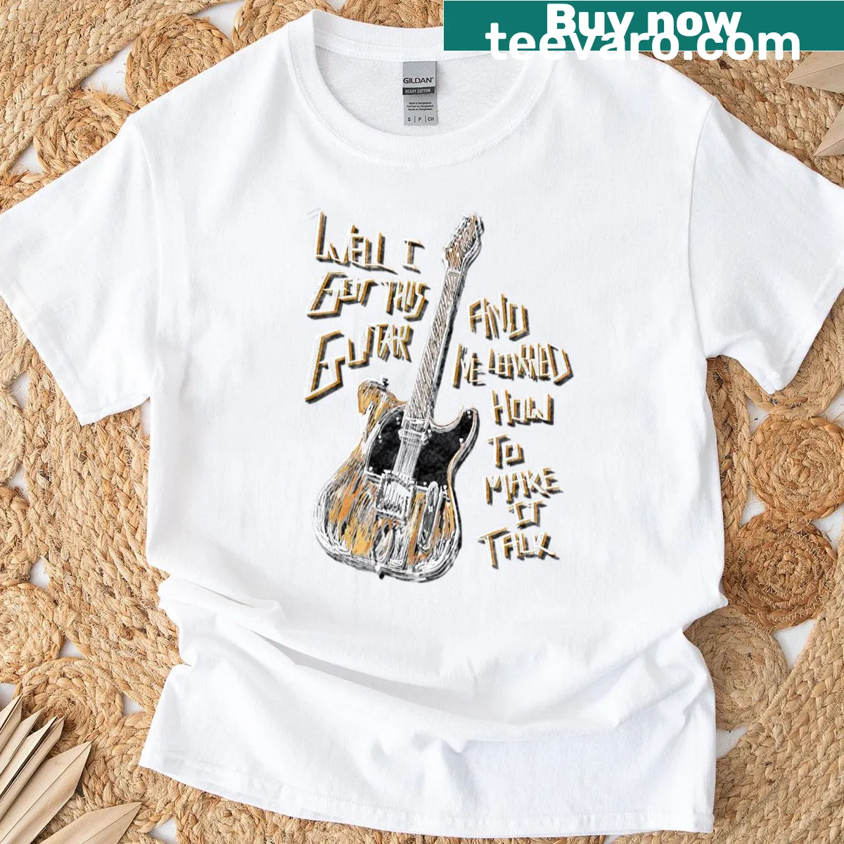 T-shirt featuring tribute to Thunder Road by Bruce Springsteen — on a men's t-shirt