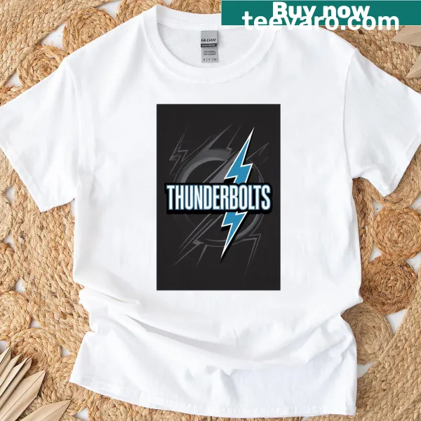 T-shirt featuring Thunderbolts characters in illustrative design
