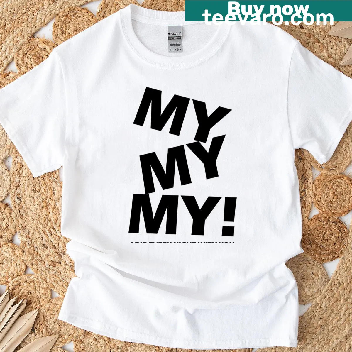 T-shirt featuring Troye Sivan's 'My My My' title in typography. — on a men's t-shirt