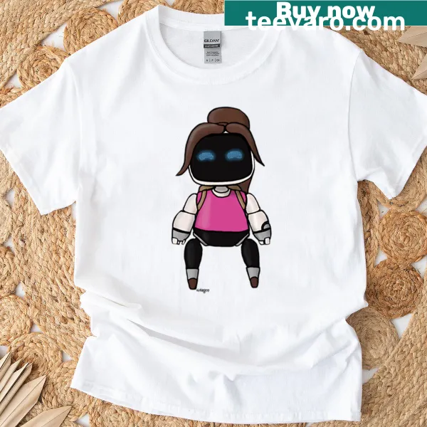 Vintage-style oversized t-shirt with a playful robot graphic