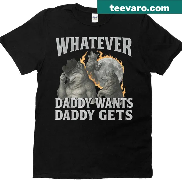 Funny werewolf meme graphic on t-shirt for dads