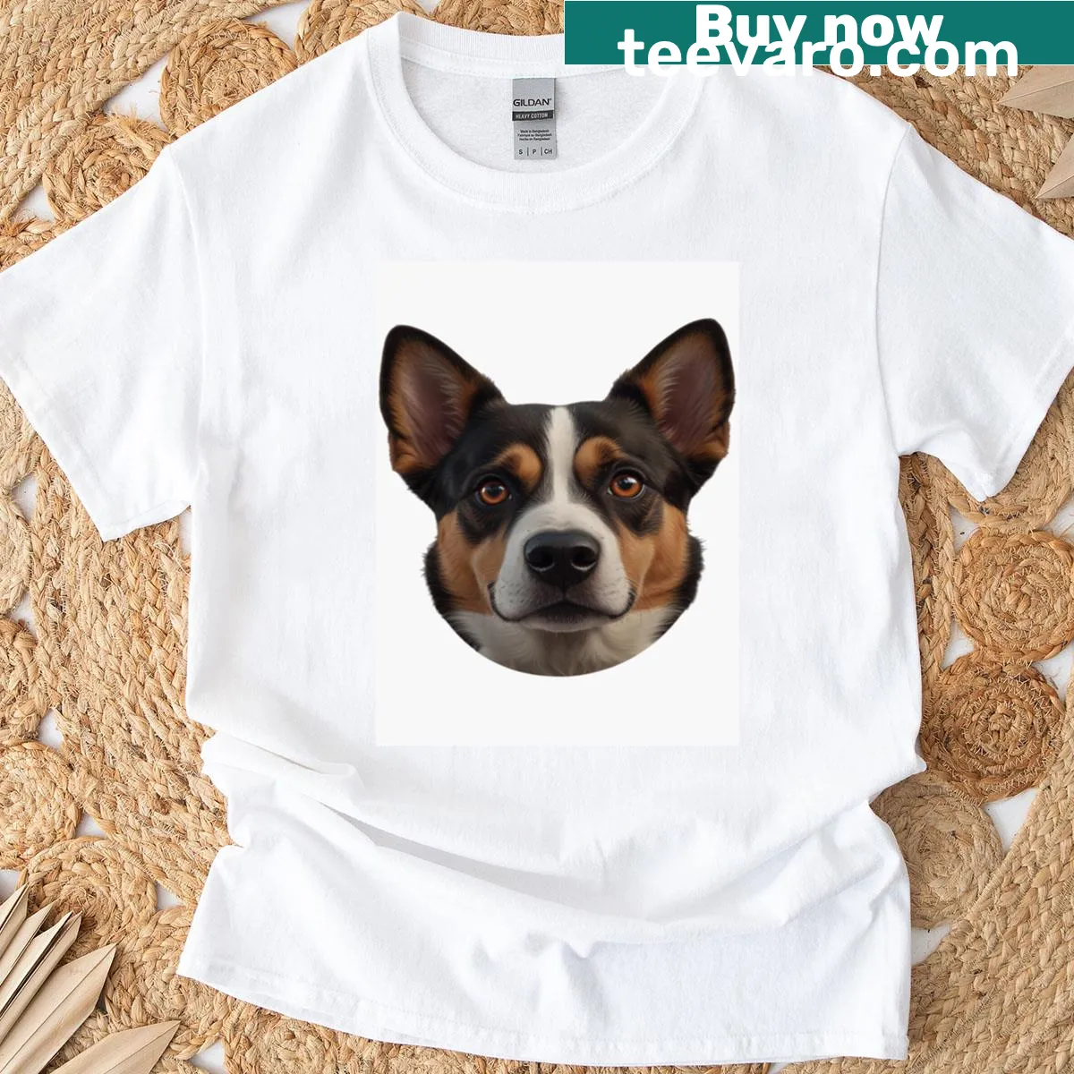 Sentimental illustration t-shirt celebrating the bond between humans and their dogs. — on a men's t-shirt