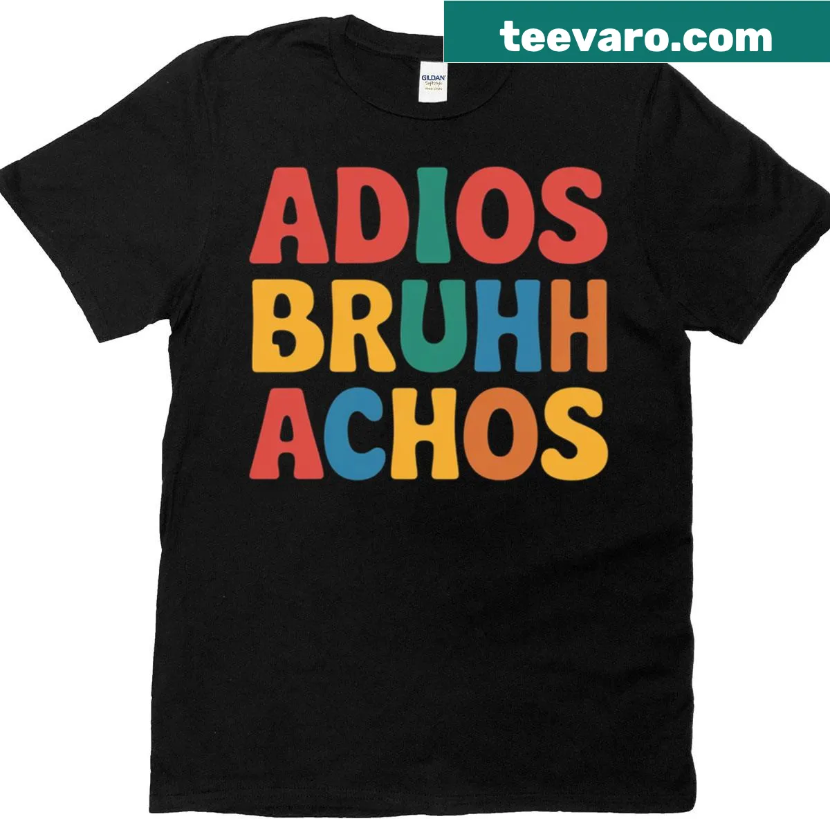 Funny T-shirt with the phrase 'Adios Bruh' celebrating summer break for teachers. — on a men's t-shirt
