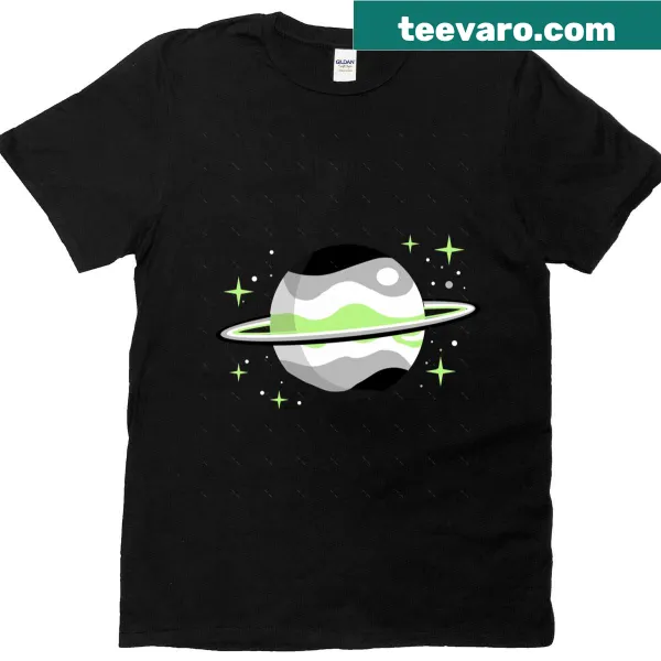 Oversized T-shirt featuring agender symbol and planet design