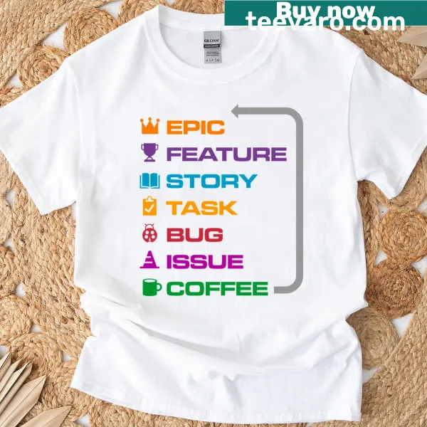 Funny t-shirt with the phrase 'Agile Coffee'