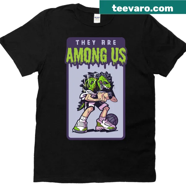 Retro T-shirt featuring an alien playing basketball in a sci-fi design.