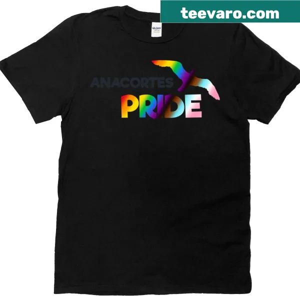 Oversized T-shirt with the Anacortes Pride logo design.