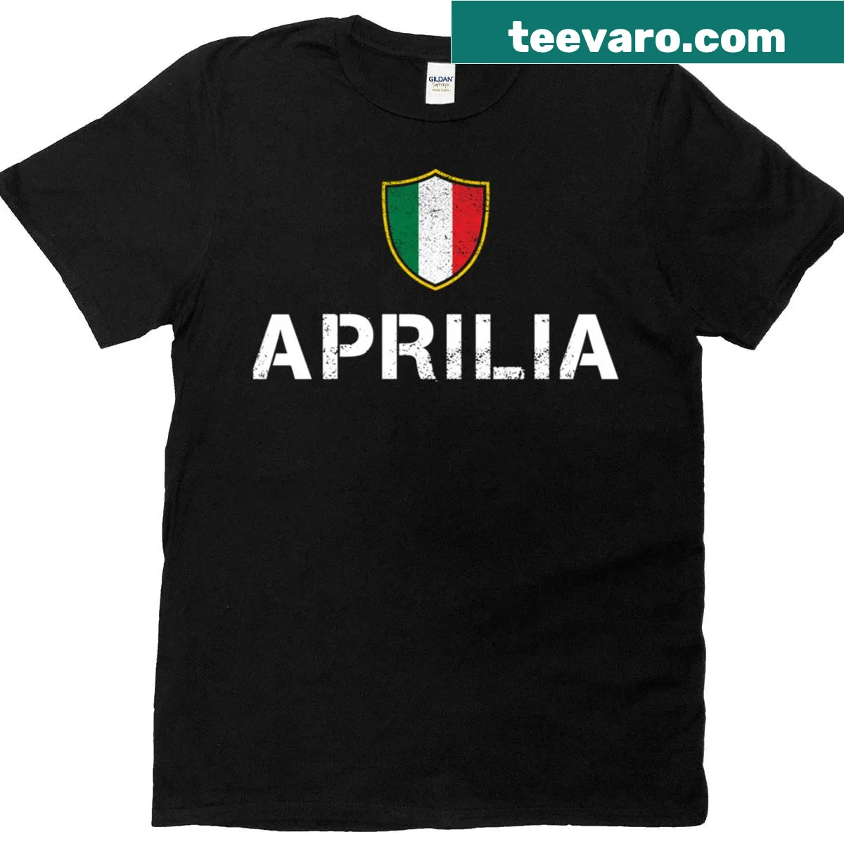 Illustration T-shirt celebrating Aprilia's legacy and roots. — on a men's t-shirt