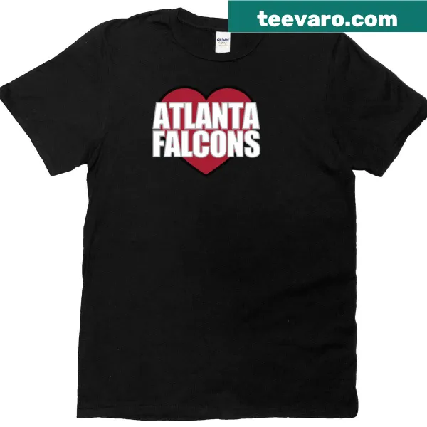 Oversized T-shirt with heart design featuring Atlanta Falcons logo